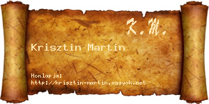 Krisztin Martin névjegykártya