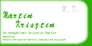 martin krisztin business card